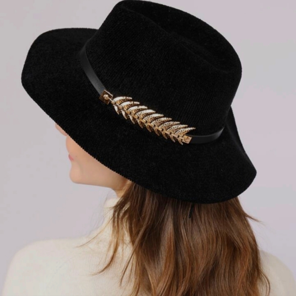 SHEIN Womens Belt Decor Fedora O/S - Picture 3 of 10